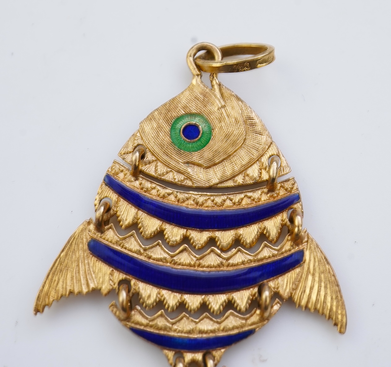 Ponzalli & Chini, a gold and enamel pendant, Italy, circa 1960